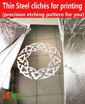 Thin Steel clichés for pad printer (etched pattern)